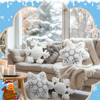 Set of 4 Christmas Snowflake Throw Pillows -