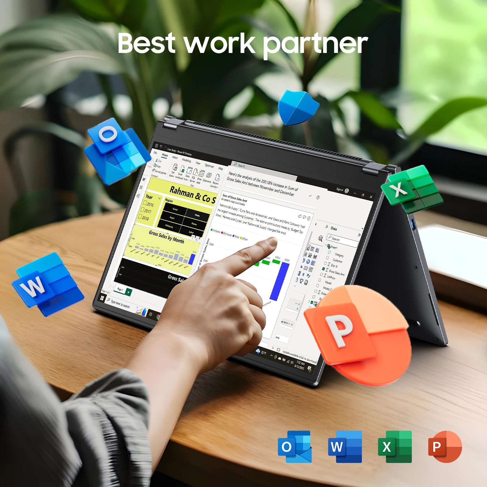 2 in 1 Laptop Computer,15.6" 16GB 512GB Touchscreen ,