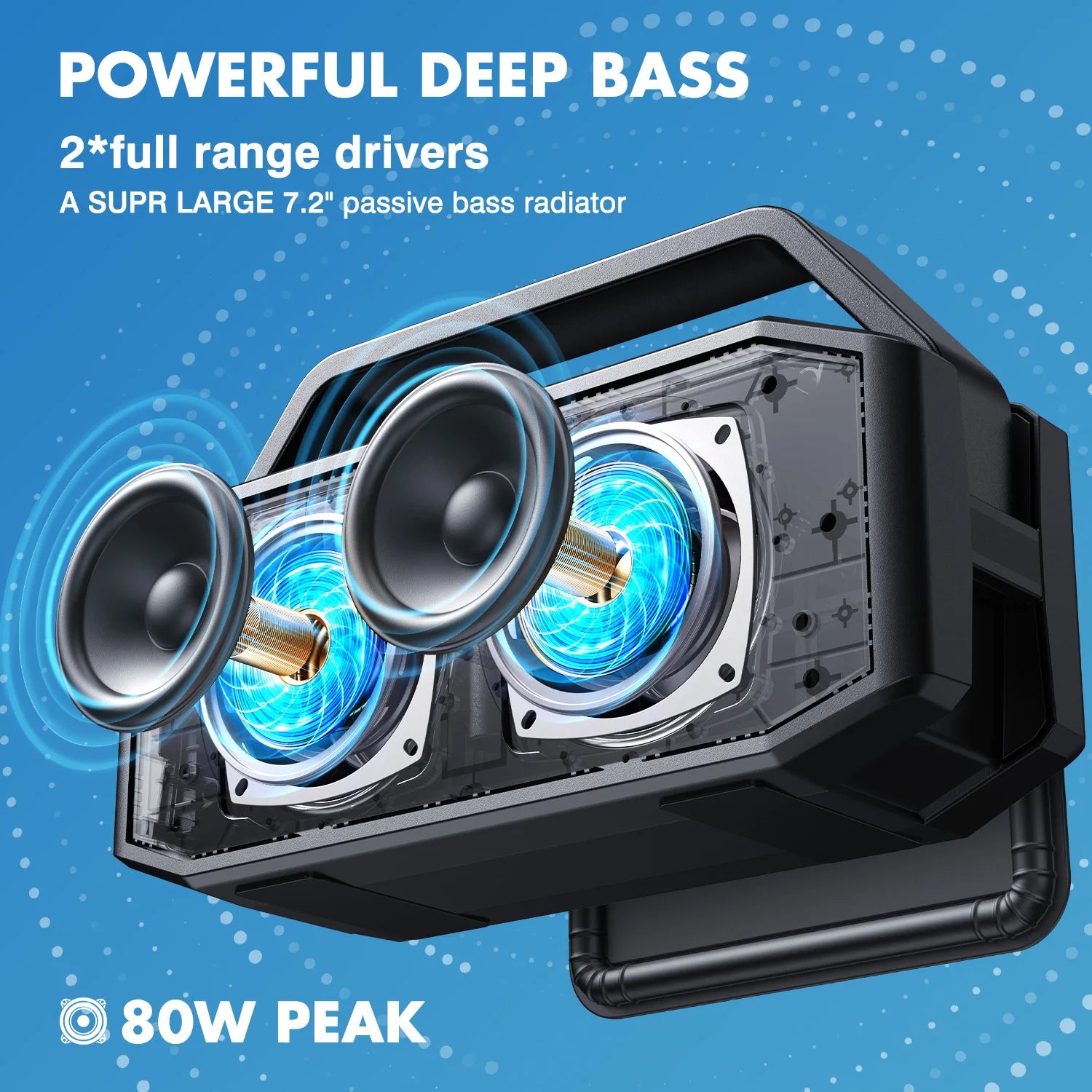 W-KING 100W Peak 60W RMS Deep Bass Bluetooth