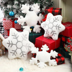 Set of 4 Christmas Snowflake Throw Pillows -