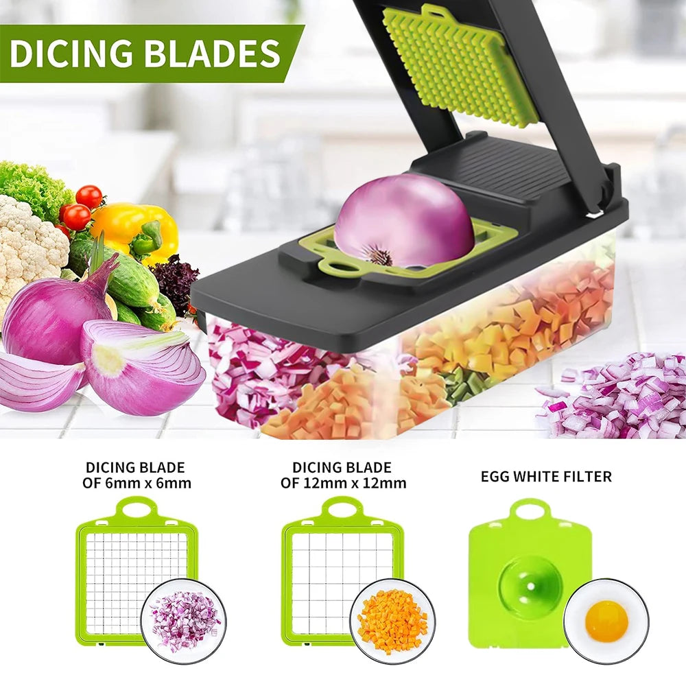 14 in 1 Multifunctional Vegetable Onion Manual Chopper