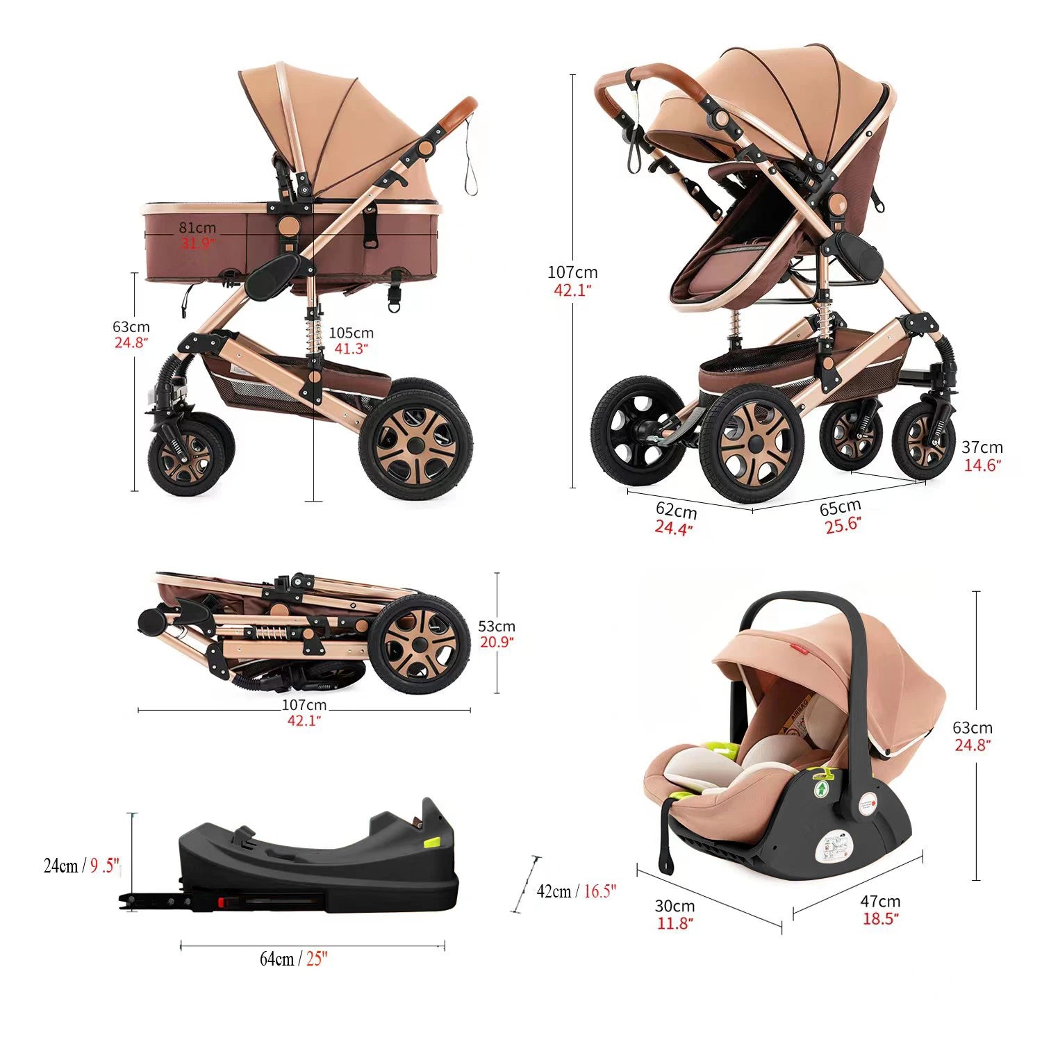 3 in 1 Baby Stroller,Baby T