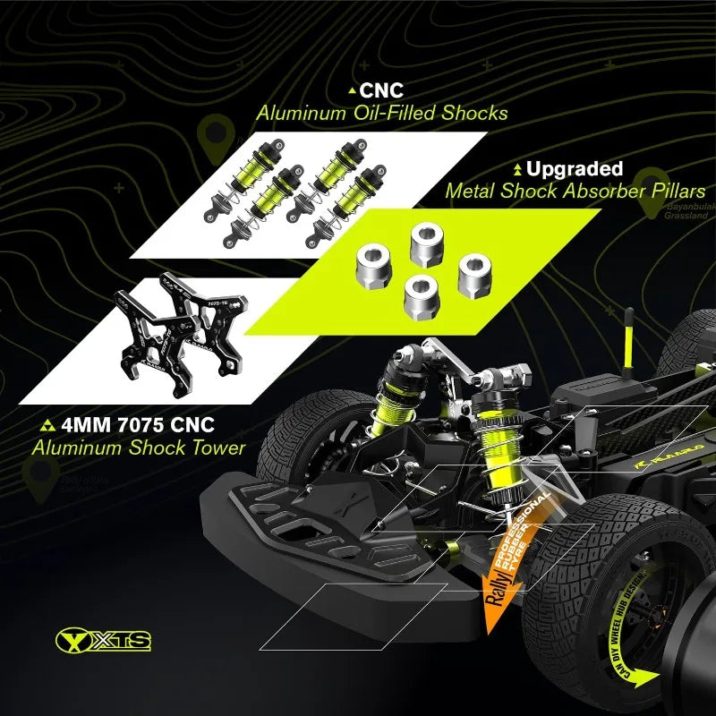 Carbon Fiber RC Drift Cars For , Max 50 Mph Fast RC Rally Car,