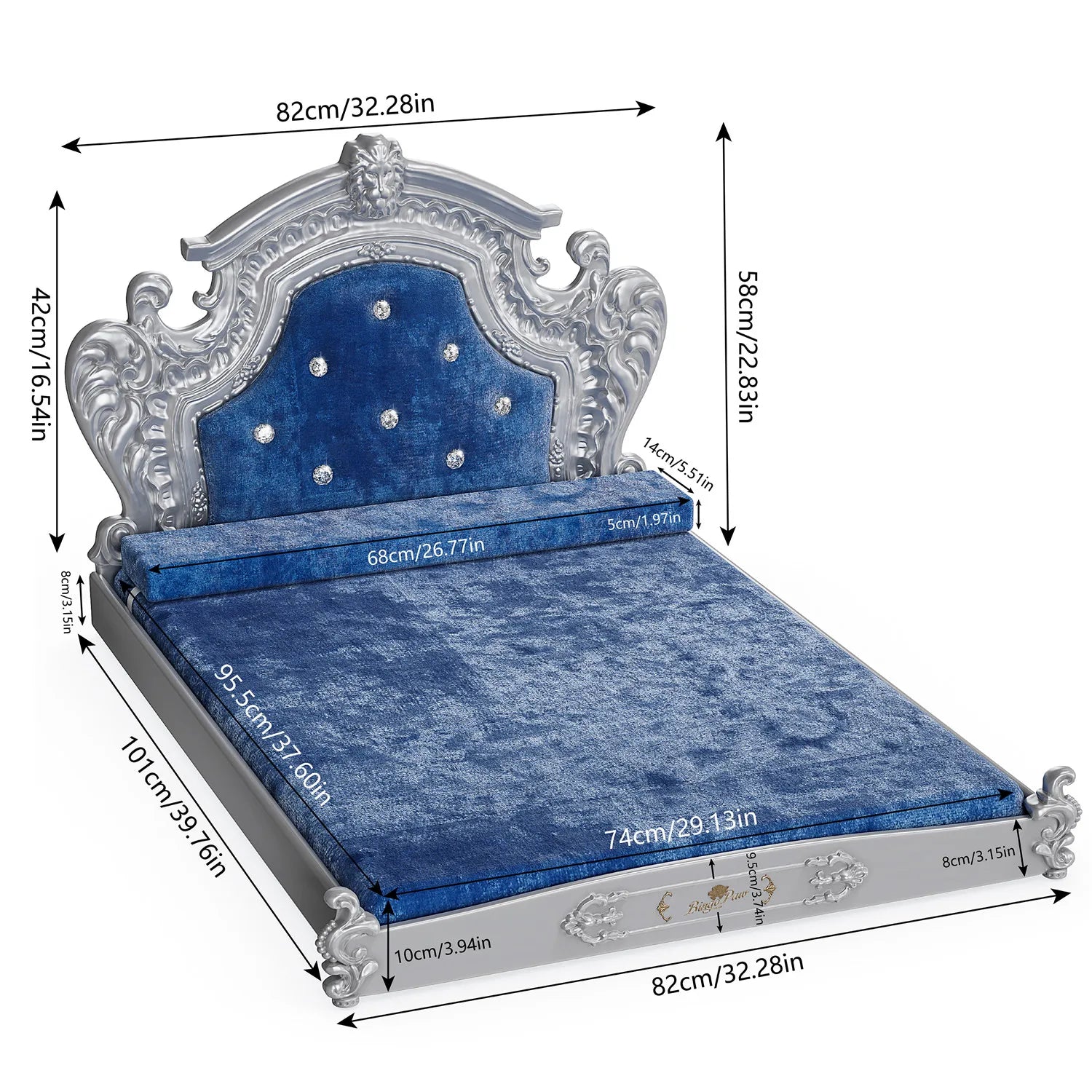 Luxury Pet Bed with Headboard,