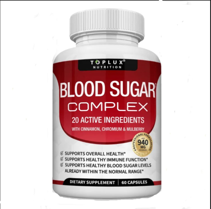 Blood Sugar Complex Overall Health and Immune System Supplement, 60 Capsules