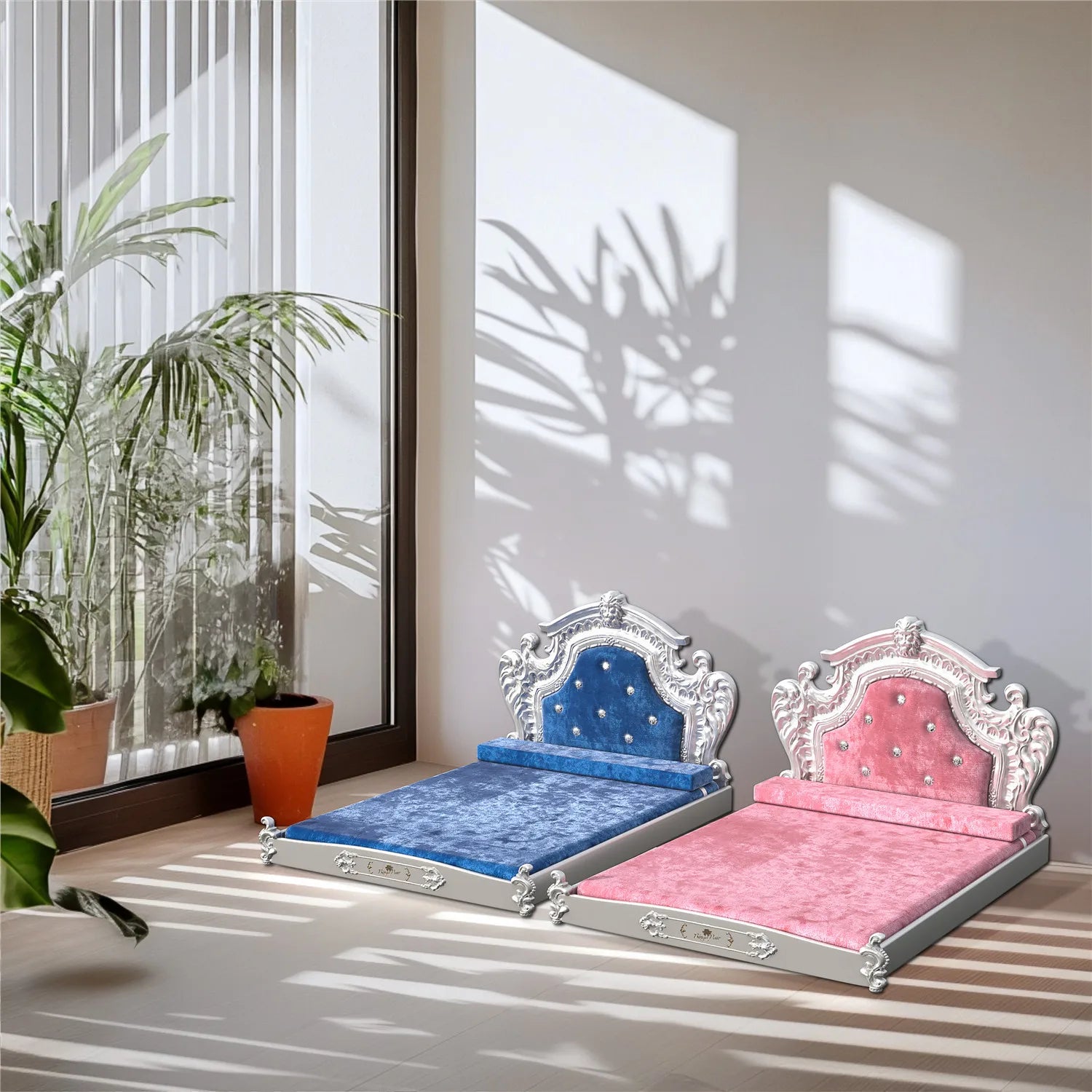 Luxury Pet Bed with Headboard,