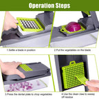 14 in 1 Multifunctional Vegetable Onion Manual Chopper