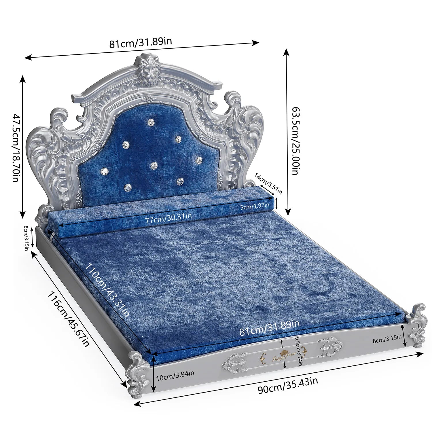Luxury Pet Bed with Headboard,