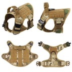 Military Large Dog Harness Collar Leash Bags Patches