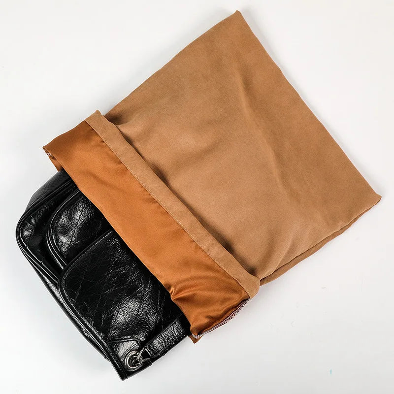 Suede Drawstring Bag