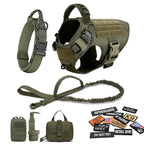 Military Large Dog Harness Collar Leash Bags Patches