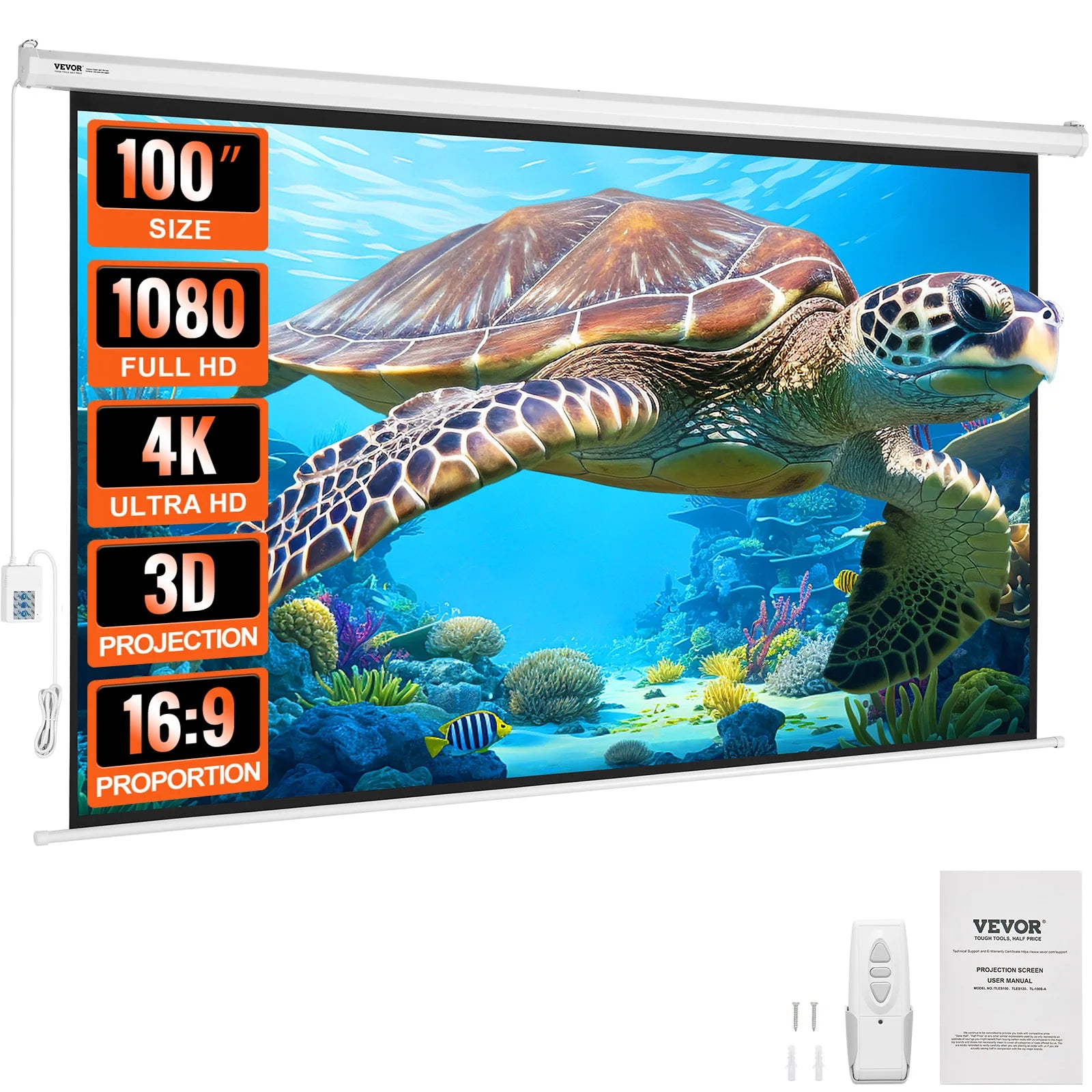 Electric Motorized Projector Screen 100i