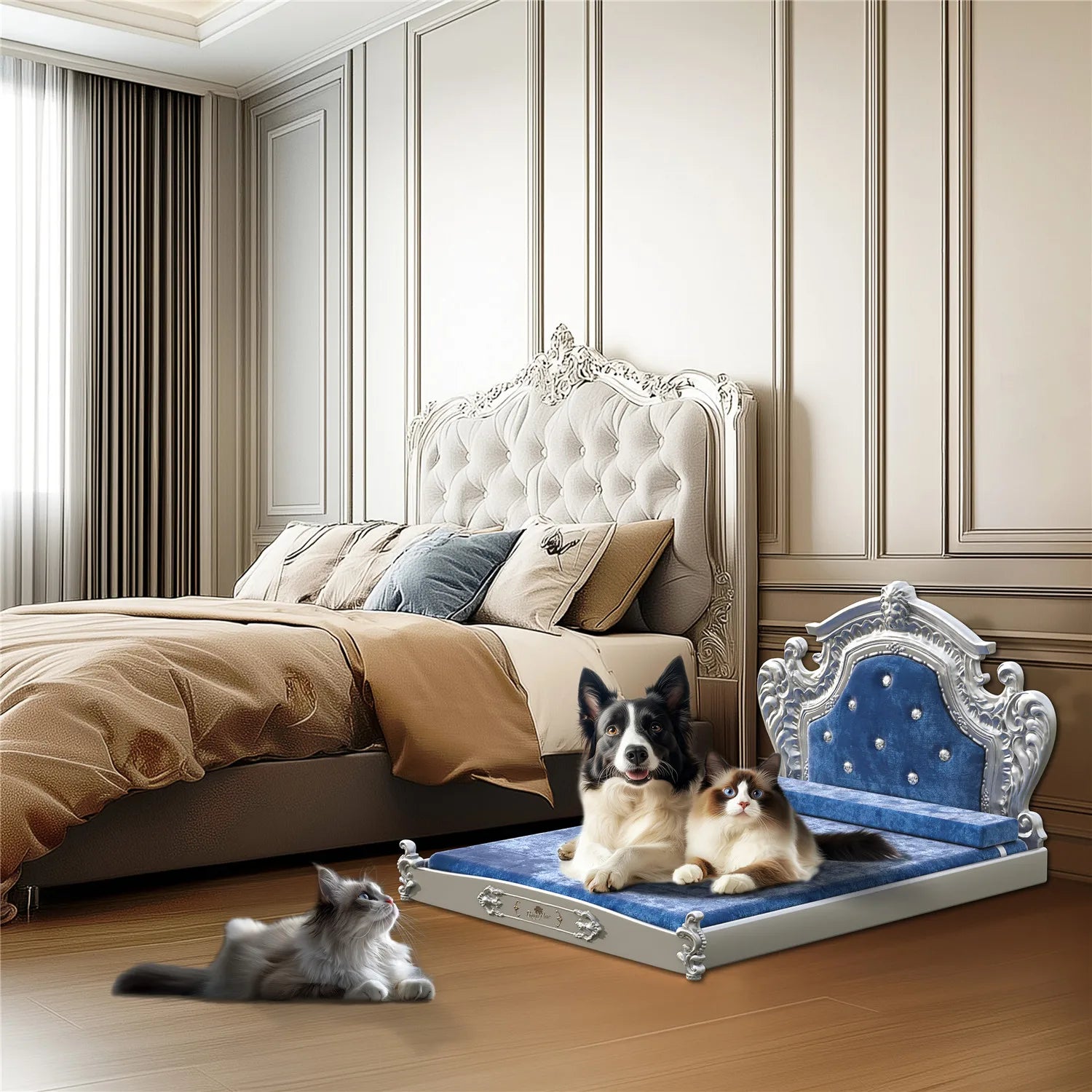 Luxury Pet Bed with Headboard,