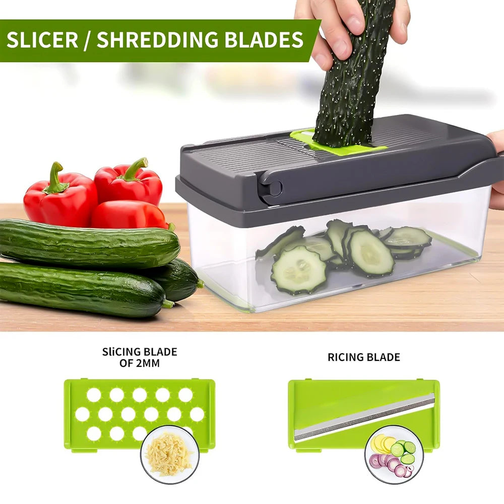 14 in 1 Multifunctional Vegetable Onion Manual Chopper