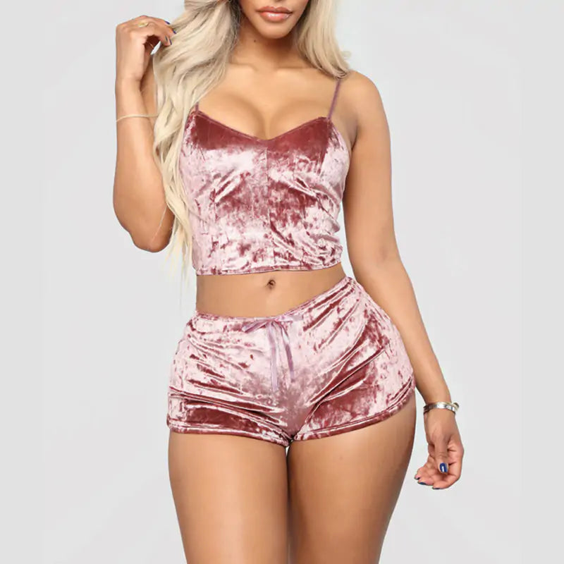 “Soft as Velvet Loungewear Shorts Set”