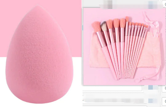 "13 Piece Egg Makeup Brush Set"