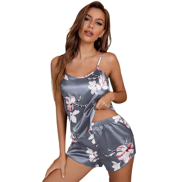 “Satin Fantasy Shorts Pajama Set”