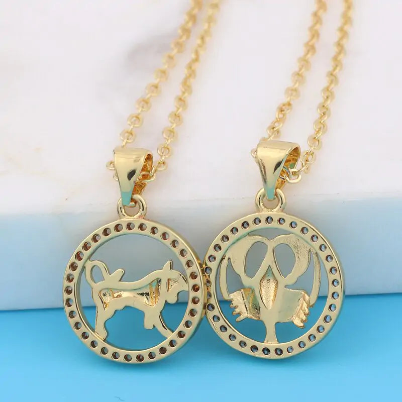 "3D Zodiac Symbol Fashion Necklace"