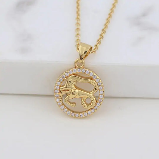 "3D Zodiac Symbol Fashion Necklace"