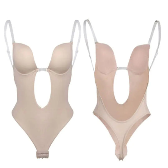 “Plunge Backless Thong Bodysuit Shaper”