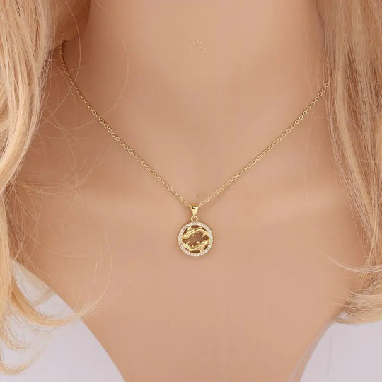 "3D Zodiac Symbol Fashion Necklace"