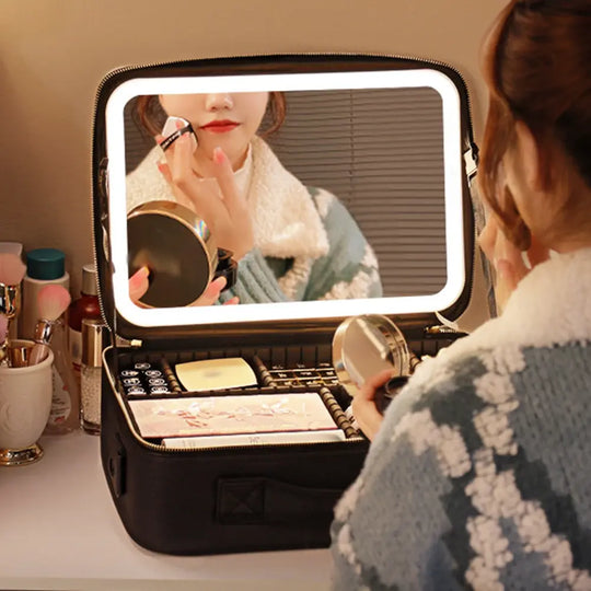 "Smart Cosmetic Case and LED Mirror"