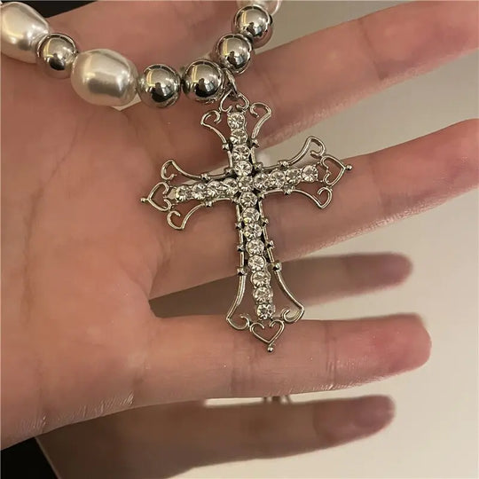 “Vintage Gothic Cross Pendant Necklace”