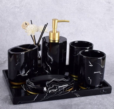 “Marble 5 Piece Bathroom Set”