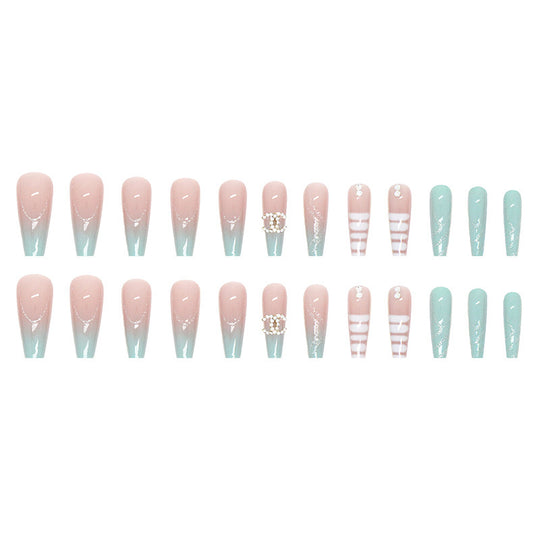 “Seafoam Dreams 24 Piece XL Square Fashion Nails”