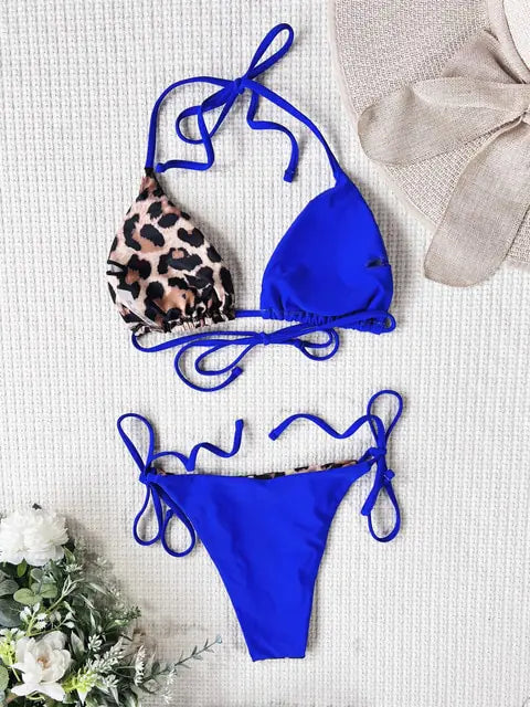 “Ellolace Sheba Leopard Print Tie Bikini”