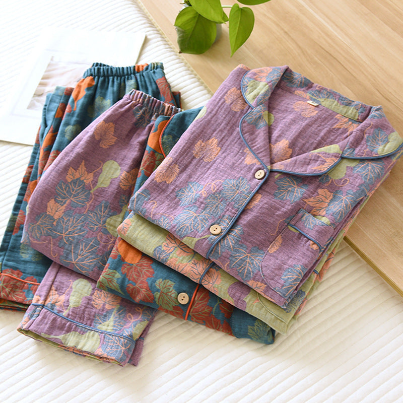 “Autumn Leaves Cotton Pajama Set”