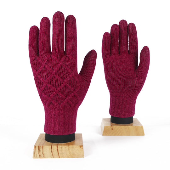 “Cross Stitch Knit Gloves”