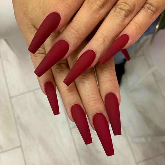 “Matte Dreams Long Ballet Tip Fashion Nails”