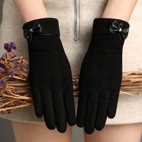 “Bow Tie Wool Touch Gloves”