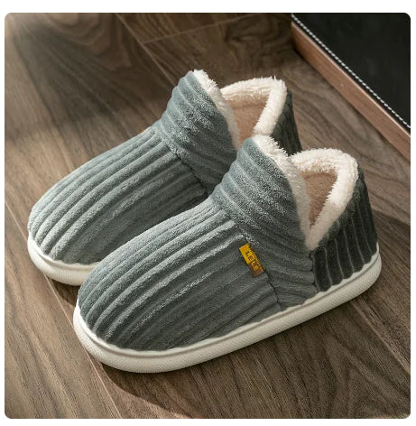 “Ribbed Plush Slippers”