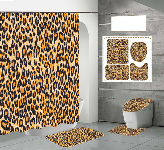 “Animal Print 4 Piece Shower Accessories Set”