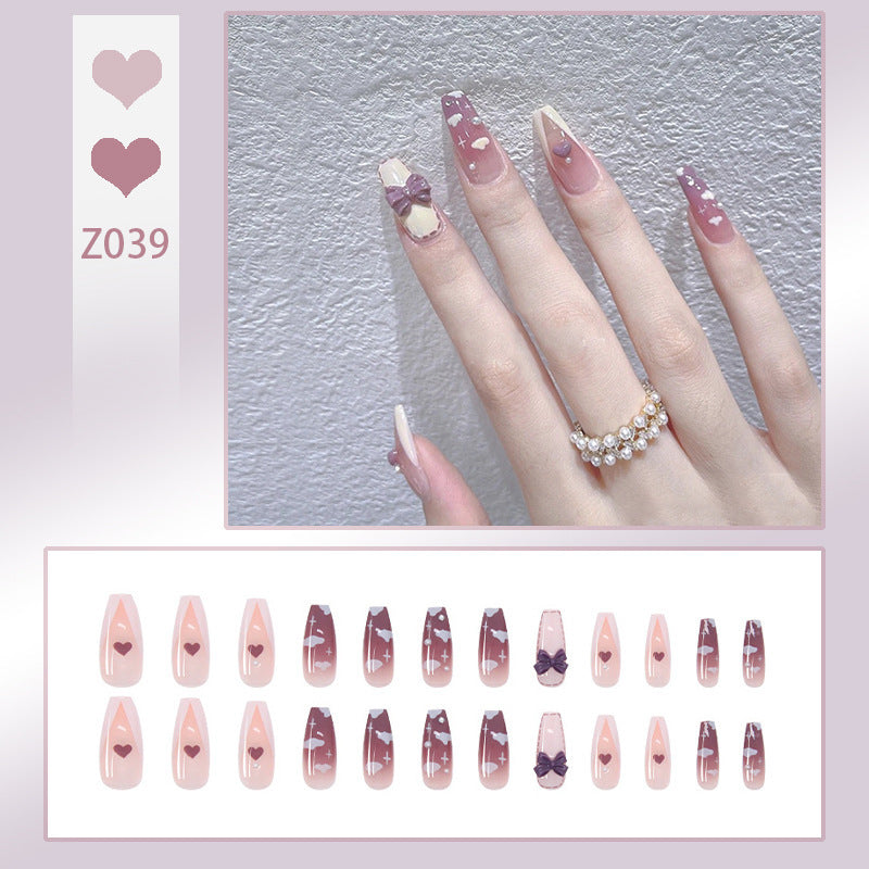 “Milk and Flowers 24 Piece Long Ballet Fashion Nails”