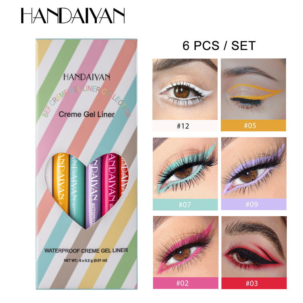 “HANDAIYAN Waterproof Gel Pastels 6 Pack Eyeliner”