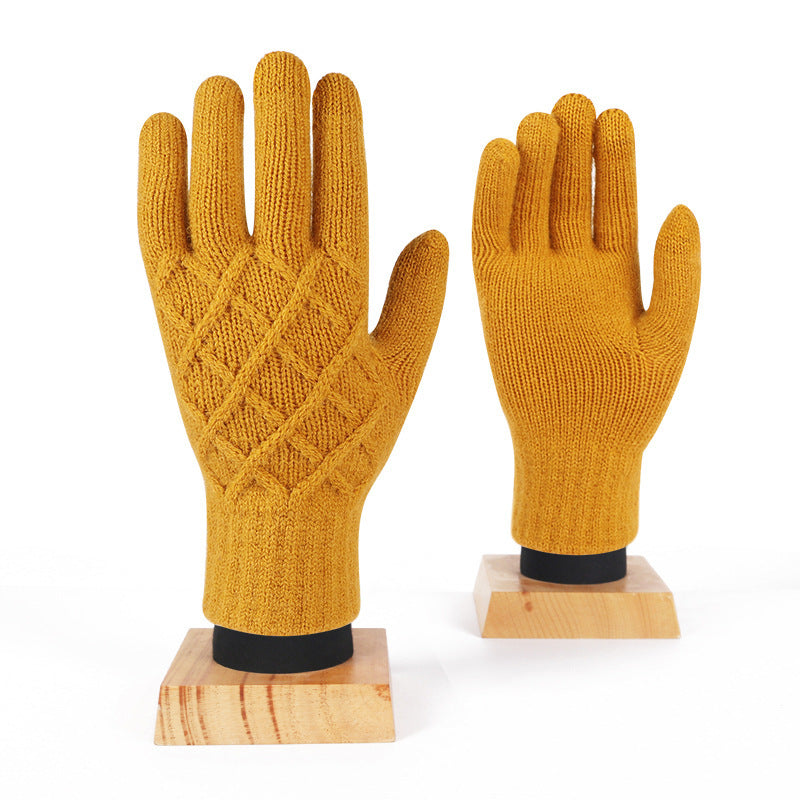 “Cross Stitch Knit Gloves”