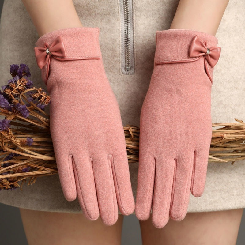 “Bow Tie Wool Touch Gloves”