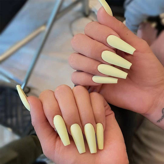 “Matte Dreams Long Ballet Tip Fashion Nails”