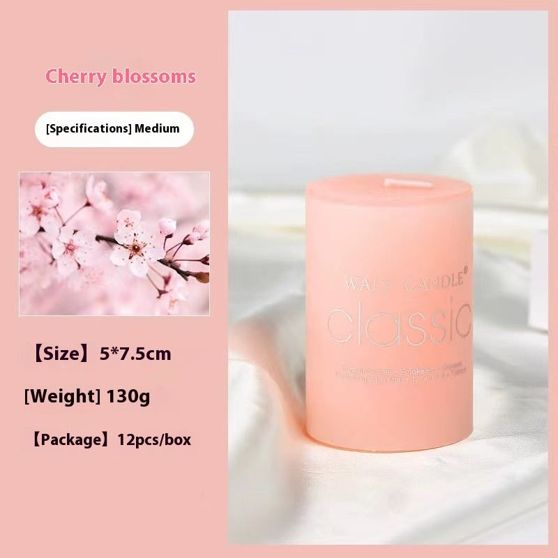 Cylindrical Color Aromatherapy Candle Brilliant Fragrance Candle Smokeless Candles