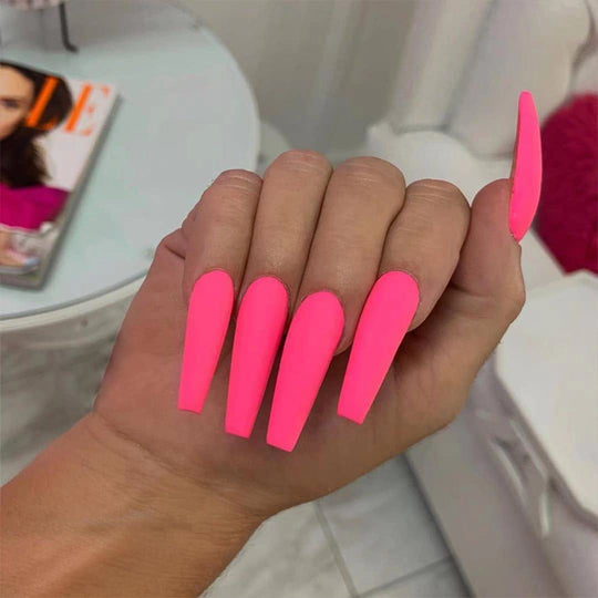 “Matte Dreams Long Ballet Tip Fashion Nails”