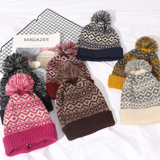 “Knitted Wool Puff Hat”