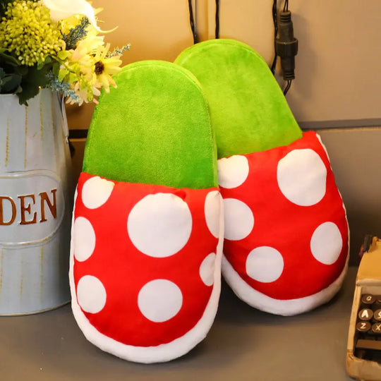 “Mushroom Plush Slippers”