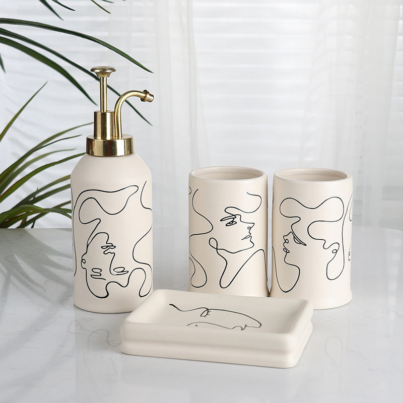 “Profile Art 4 Piece Ceramic Bathroom Set”