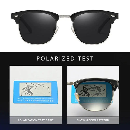 “Classic Polarized Half Frame Fashion Sunglasses”