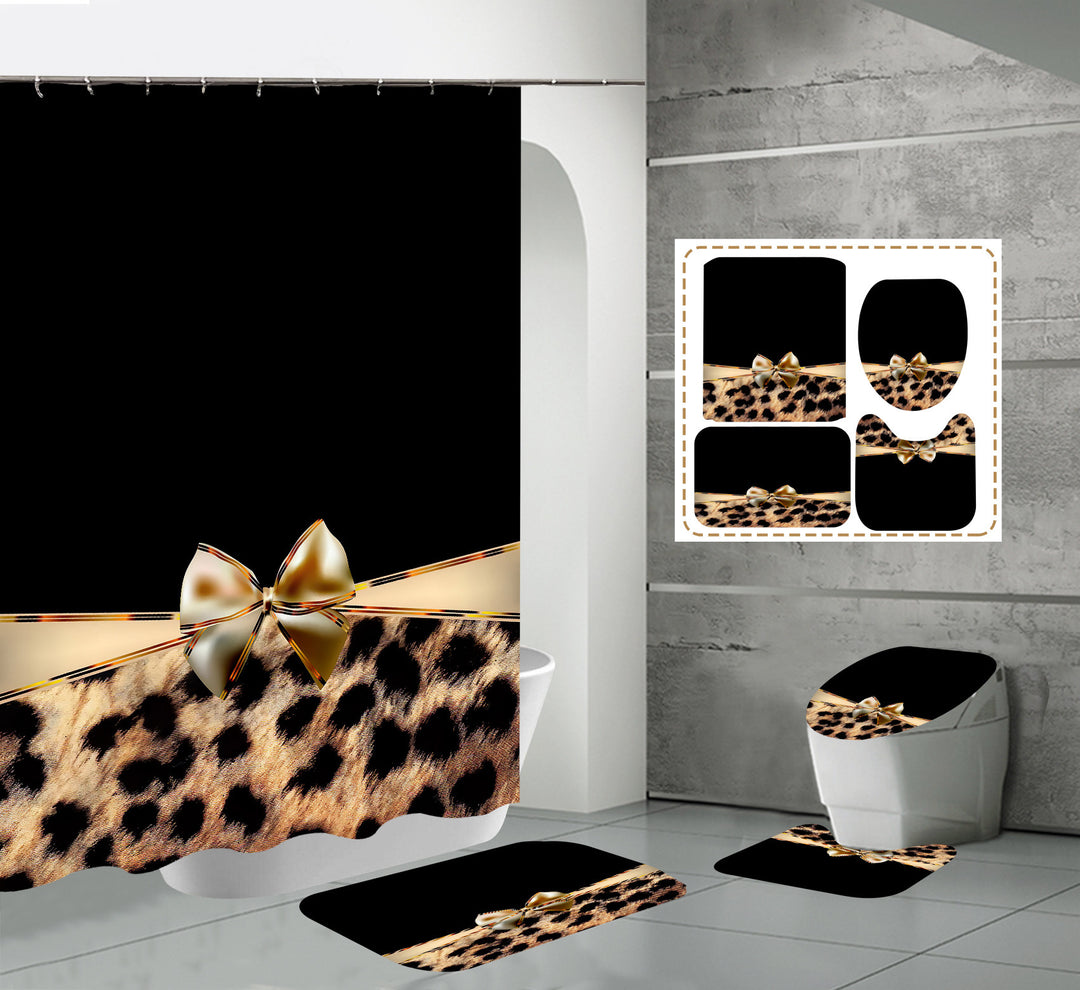 “Animal Print 4 Piece Shower Accessories Set”