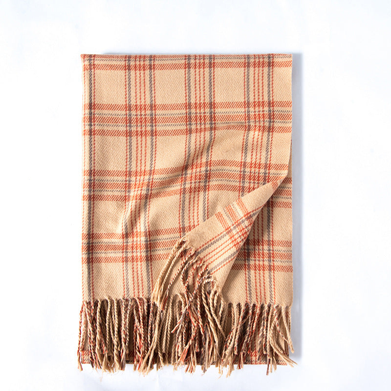 “Faux Casmere Tassel Scarf”