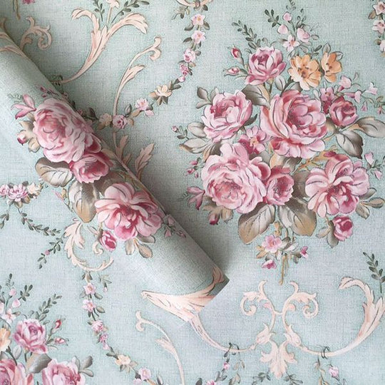 European-style Pastoral Floral Self-adhesive Wallpaper